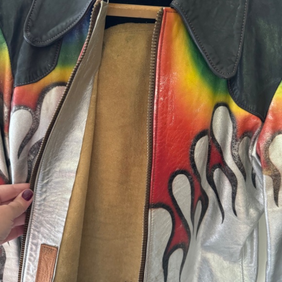 1974 East West Musical instruments custom flame leather jacket - Picture 14 of 16